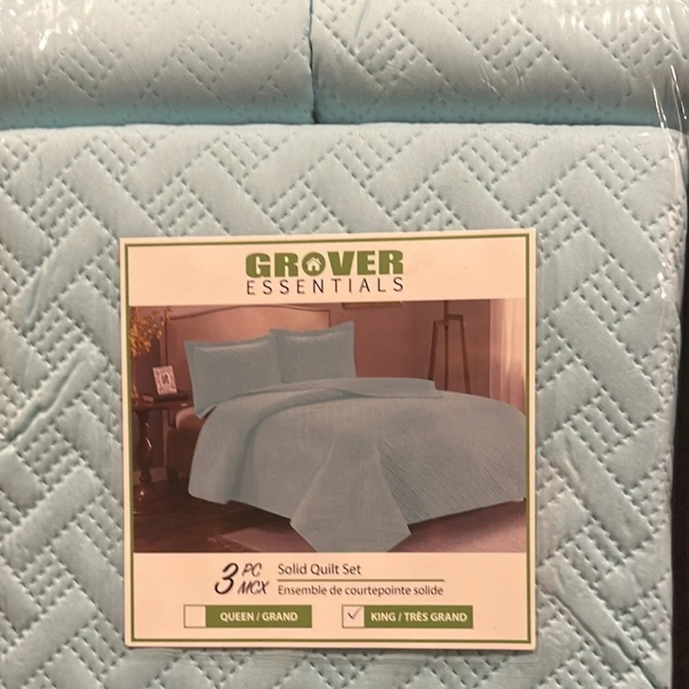 3PC Quilt Bedspread Set Oversized King Limpet Shell